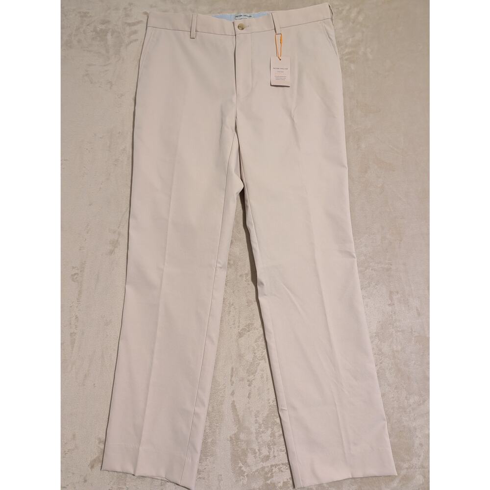 NWT Peter Millar Crown Sport Charlotte Performance Trousers Stone 33x32 Pants
